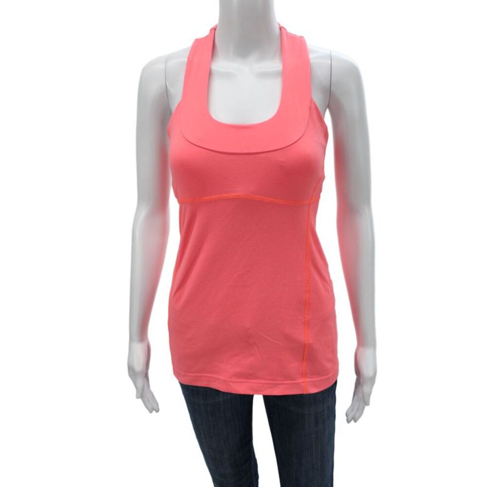 Lululemon Womens Jersey Tank Pink Cotton Scoop Neck Sleeveless Size 6